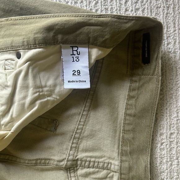 R13 Cross Over Jean - Moss Green Sz 29 - Picture 12 of 13